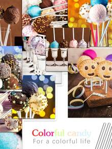 50pcs Acrylic Lollipop Sticks (4in,6in,8in,10in),Cake Pops Sticks, Candy Sticks,Acrylic Dowel Rods, Treat Sticks, Stir Rod,Melt Cake Pops, Cupcake Toppers, Clear Cake Pop Display Holder,Chocolate Cookie Dessert, Party Supplies, Party Decor(Not A Straw)Reusable,For DIY Crafts, Party Decorations, Gardening,Wedding, Halloween, Christmas Candy,Handwork Supplies,Garden Plants,Birthday,Graduation,Baking Tools, Kitchen Accessories - Multicolor - View 3