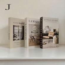 1 pieza/3 piezas Libros falsos plegables, Juego de libros falsos de lujo para decoración de sala de exposición, mesa de café, villa, hotel, hogar, fotografía