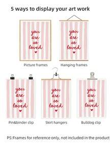 1 幅“你是如此被爱”天堂墙艺术励志名言无框帆布印刷品，带有花卉漩涡和彩虹装饰，适合少女卧室/育儿室/宿舍装饰，是送给她最好的朋友和派对装饰的完美礼物，适合假期旅行返校（海滩毕业墙印刷品） - 彩色 - 查看 7
