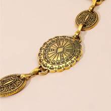 1pc Vintage Graphic Gold Women Fashion Body Jewelry Metal Waist Chain, Bohemian Style Accessory For Dresses & Skirts