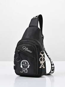 Customized Chest Bag, Can Be Printed With Personalized Name Or Holiday Greetings. Create A Unique Crossbody Bag. Cute Cartoon, Fashionable And Versatile, Casual And Versatile Headphone Printed Waist Bag, Lightweight Coin Purse, Can Store Names, Letters, Lucky Numbers, Etc. Very Suitable For Teenagers To Go To School And Daily Travel. Can Be Used As Birthday Gifts, Friends Gifts, Daughter Gifts, Souvenir Bags, Christmas Gifts, New Year Gifts.