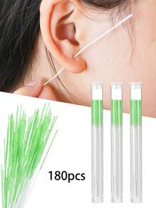 Set de cuidado de oídos de 180/120/60 piezas, incluye 60 piezas de hilo de limpieza para perforación de orejas, limpiador de perforación de orejas con palillo de limpieza, elimina olores y suciedad, apto para hombres y mujeres, previene el bloqueo, decoración del hogar para sala de estar, dormitorio, baño, artículos esenciales de viaje, regalos de boda, fiesta, cumpleaños, regalos para padres, amigos, Año Nuevo, accesorios, regalos divertidos, escuela, vuelta al colegio, viaje, artículos esenciales para el hogar, limpiador de oídos. - Multicolor - Ver 19