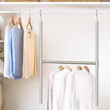 SimpleHouseware Adjustable Closet Hanging Rod Chrome - cromo - Ver 3