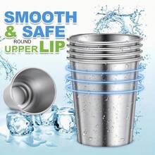 4 piezas de vasos de acero inoxidable de 16 onzas - irrompibles, apilables, reutilizables y duraderos, tazas de bebida de metal perfectas para acampar, actividades al aire libre, senderismo, picnics, fiestas y decoración del hogar, utensilios de bebida esenciales para verano e invierno