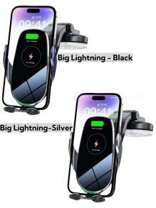 YITUMU Wireless Car Charger Holder, Fast Charging Automatic Clamping 15W Smart Dual-Control Induction Car Phone Holder, Optional Cigarette Lighter Car Charger Accessory, Suitable For Android And Apple Phones With Wireless Charging Function Car Accessories