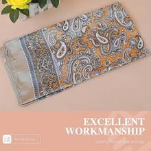 35 Inches Silk Head Scarf-Satin Hair Scarves Silk Bandana Scarf Headscarf For Women's Fashion Scarveshalloween - 佩斯利花紋-駱駝 - 查看 9