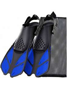 1 Pair Adjustable Adult Swimming Flippers With Open Heel Design - Durable Anti-Skid Bottom Suitable For Swimming, Snorkeling And Scuba Diving - Black Hollow Dotted, Ergonomic Water Shoes Enhance Buoyancy And Control, Snorkeling Diving Free Diving Equipment | Ergonomic Design | Strap Design, Beach Essentials, Beach Accessories, Pool Float