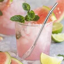 6 PCS Bombilla Yerba Mate Straws, Reusable Gourd Drinking Filter Spoon Straws 304 Stainless Steel 6.1 Inch, Long Beverage Pipe Stirring Filter Spoon For Mate Tea Coffee Travel Cup Beach Cocktail