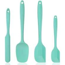 4 pièces Set de cuisson en silicone, comprenant une spatule à gâteau en silicone, un grattoir en forme de T, un ustensile grattoir résistant à la chaleur, un mélangeur à salade, un grattoir en silicone, un kit d'outils de cuisson, convenant pour la cuisson, le mélange, le beurre et le mélange de confiture, lavable au lave-vaisselle