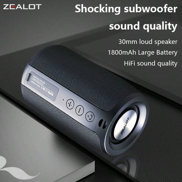 ZEALOT Zealot S32 Mini Portable Bluetooth Speaker Bass Wireless Subwoofer Loud Stereo Compact Design Boombox For Home/Party