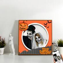 1pc Customized Halloween Photos, Upload Photos And Text For Customization, Personalized Wall Art, Perfect Gift For Birthday, Wedding, Anniversary, Birthday Classic Style, Suitable For The Decoration Of Living Rooms, Bedrooms And Corridors, It Is An Ideal Home Decoration And A Frame Is Optional, Memorable Keepsake, Home Room Decor Gifts