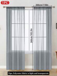 1 pezzo Tenda leggera e trasparente, tenda finestra in voile di poliestere a tinta unita, moderna e minimalista, per camera da letto, soggiorno, balcone