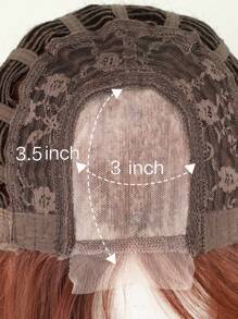 30 Inch Reddish-Brown U-Part 4X1 Lace Front Wig, Long Natural Wavy Middle Length Synthetic Wig For Everyday Wear
