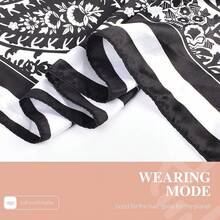 35 Inches Silk Head Scarf-Satin Hair Scarves Silk Bandana Scarf Headscarf For Women's Fashion Scarveshalloween - 黑大腰果 - 查看 8