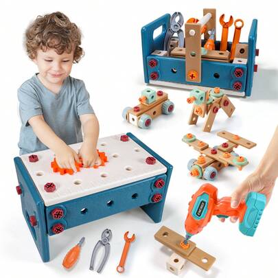 Children's DIY Screwdriver Toy For Assembly And Disassembly Simulation Toolbox For Intelligence Development Electric Drill Toy