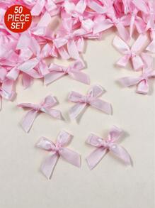 50pcs Plain Half Made Fabric Bow Ties, DIY Hair Accessories, Party Decorations, Multi-Purpose Semi-Finished Bows