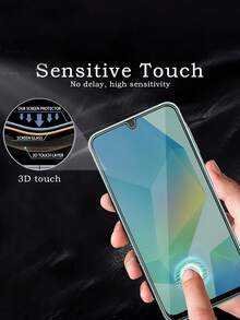 3 piezas de protector de pantalla de vidrio templado antirreflejo, sin burbujas, fácil de aplicar, compatible con desbloqueo de huella dactilar, compatible con Galaxy A16 A15 A14 A13 A12 A55 A54 A53 A52 A36 A56 A26 A36. Protector de pantalla de privacidad con cobertura de pantalla completa, regalo ideal para cumpleaños, familia y amigos. - Negro - Ver 3