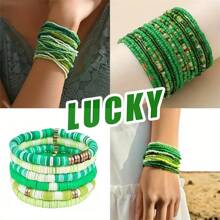 Juego de 13 cajas surtidas con múltiples cuentas verdes transparentes con efecto AB, adecuado para hacer pulseras, collares, anillos y diversos accesorios pequeños de bricolaje