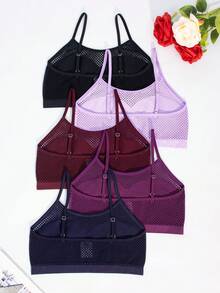 5pcs/Pack Women Sexy Mesh Breathable Supportive Bras, Multicolor - 彩色 - 查看 7
