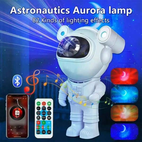 1 Stück Astronaut Space Sky Projektor Galaxay Nachtlicht, Mini Led Lampe Mit Verstellbarem Nebel, Timer Und Fernbedienung Für Schlafzimmer, Spielzimmer Und Heimdekoration