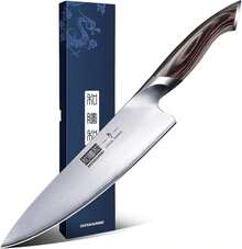 Kitchen Knife In Japanese Steel AUS-10, High-Class Chef's Knife 8 Inch Professional Cooking Knife, Non-Slip Ultra Sharp Knife With Ergonomic Handle - one-size - View 6