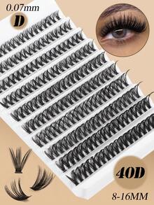 720/666/648 片/套 DIY 睫毛嫁接套装，睫毛簇套装，10D-150D 卷度，包含睫毛胶水、镊子和睫毛刷。家用。附赠睫毛造型指南（4 种款式）。多用途睫毛簇套装。睫毛。假睫毛。 - 淺藍色 - 查看 16