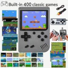 YiYi Handheld Game Console Macaron Mini 400 In 1 Gaming Console Big Screen Handheld Retro Classic Game With 1020 MAh Large Battery Plug And Play Portable Game Console Machine Retro Gaming Machine 1pc(1 Player/2 Player)