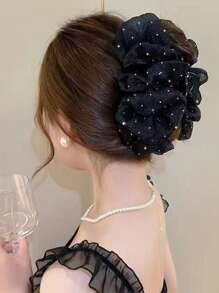 1pc Glittery Oversized Bowknot Hair Claw Clip Elegant