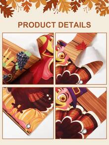 1pc Thanksgiving Day Theme Party Photo Background Cloth, Thanksgiving Turkey Pumpkin Pattern Wood Grain Background Decoration Fabric, Happy Thanksgiving Day Photo Props, Thanksgiving Day Theme Party Hanging Banner, Thanksgiving Party Backdrop Cloth Decoration, Fall Party Hanging Decoration, Hanging Decor, Thanksgiving Gifts - Thanksgiving Turkey - View 9