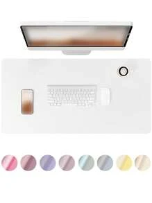 Non-Slip Desk Pad,Mouse Pad,Waterproof PVC Leather Desk Table Protector,Ultra Thin Large Desk Blotter, Easy Clean Laptop Desk Writing Mat For Office Work/Home/Decor(Pink)