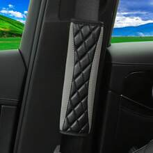 1 Three-Dimensional Embroidered Faux Sheepskin Seat Belt Shoulder Pad Comfortable Decompression Anti-Tightening Seat Belt Interior Decoration Suit Seat Belt. - White - View 4