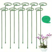 5pcs/10pcs Metal Garden Plant Stakes, Single Stemmed Flower Support Hoops, Garden Plant Stakes Plant Support Structure For Amaryllis, Orchid Lily Rose Peony