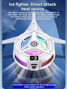 1 件黑色磁吸 RGB 灯效手机散热器带温度显示风扇半导体散热器手机散热夹游戏散热神器 - 彩色 - 查看 6