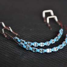 Temporary Braces Clip-On Dentures Full Dentures Fashion Hip Hop Blue Black Color Handmade Metal Dental Braces Oral Tooth Gem Kit For Men And Women - Blue - View 1