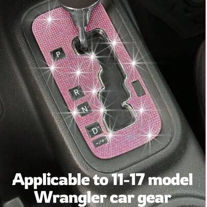 1 件闪亮水钻汽车换挡箱装饰贴纸面板盖适用于女性汽车内饰造型配件