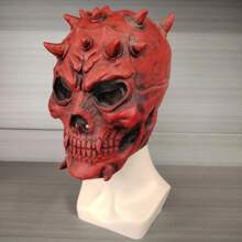 Maschera di clown di Ognissanti, copricapo, accessori per mascherata horror, maschera di lattice con sangue che sgorga