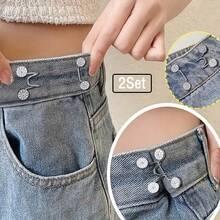 4pcs Adjustable Invisible Belt Set For Women - Instant Buckle Waist Cincher With Sparkle Decor, Suitable For Jeans And Casual Pants - Accessory