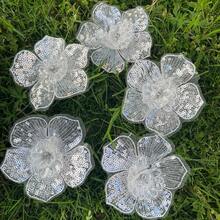 10 件，DIY 立体钉珠小花亮片花立体钉珠小花片鞋帽连衣裙服装配饰贴花，刺绣贴花熨烫热补丁用于夹克，缝制补丁用于服装背包牛仔裤 T 恤