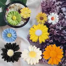 6pcs Flower Silicone Molds, Daisy Clay Mold, Plaster Mold, Candle Mold, Aromatherapy Wax Sheet Silicone Mold, Soap Mold, Suitable For Candles, Plaster, Resin, Clay, Concrete And Other Craft Projects - Multicolor - View 3