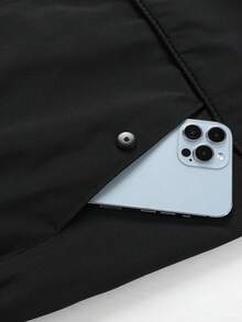 Jaqueta corta-vento masculina leve e casual com zíper, agasalho grosso para golfe, ideal para primavera e outono, com bolsos, adequada para caminhadas. - Preto - Ver 9