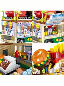 600 + PCS Mini Food Truck Building Set, Made Of ABS Material, Is A DIY Toy Model Kit Suitable For Adults. Collectible Decorative Toy Model Vehicle. As A Halloween Gift, This Is An Excellent Choice. Ice Cream Truck, Cake Truck, Hamburger Truck, Food Truck, Pig Truck, Cat Truck And Dessert Truck, Etc., Are All Small Creative Model Vehicles. In The Wonderful Toy World, The Building Toy Car Models We Collected Stand Out. These Are Not Ordinary Toys, But A Perfect Combination Of Creativity, Fun And Practicality. These Mobile Building Toy Trucks Are Excellent Christmas Gifts. - Multicolor - View 12