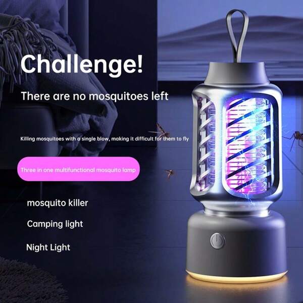 New Outdoor Mosquito Killer Lamp, Portable With Handle, Small Night Light, UV Insect Trap, Fly Zapper