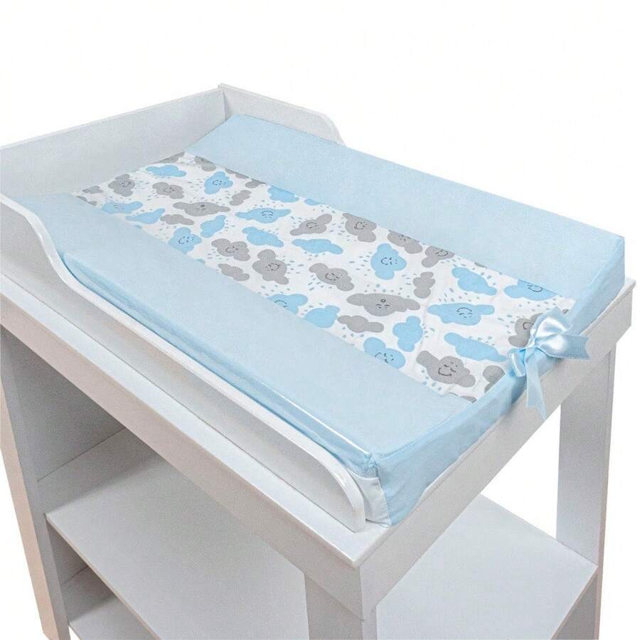 Anatomical Changing Mat Cover Printed With Plastic – Waterproof S Or L - Blue Drop - View 1