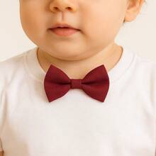 Gravata Borboleta Oxford Premium Com Regulador Infantil Social Menino Crianças - bordô - Visão 2