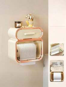 1 件/3 件优雅简约纸巾架、透明水晶纸巾盒、防水壁挂式卫生纸架、宇航员牙刷架、卧室、书房、浴室、梳妆台收纳架、香水展示收纳架、节日礼物、圣诞节、万圣节浴室配件 - 彩色 - 查看 15