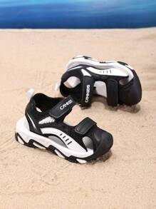 1 par de sandalias deportivas de playa con puntera cerrada para niños/niños pequeños, zapatos de verano de suela blanda para niños y niñas