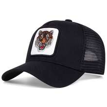 1 pieza Gorra de camionero con diseño de tigre para hombres, gorra de béisbol bordada, moda urbana, protección solar para exteriores, gorra casual de malla, adecuada para primavera, otoño, viajes, playa - Multicolor - Ver 10