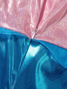 Mermaid Costume For Women Purple Blue Sequin Maxi Dress Womens Sea-Maid Tail Dress Halloween Costumes - Pink - View 6