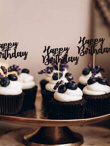 12pcs/Set Happy Birthday Cupcake Toppers For Birthday Party