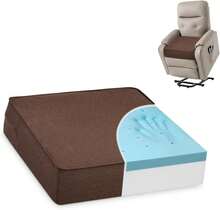 Gel Memory Foam Recliner Cushion For Elderly, Extra Large Seat Cushion, Dual-Layer Foam Chair Pad For Couch, Armchair, Wicker Chairs, Floor, 18 * 18 * 4in, Caramel - 珊瑚粉 - 查看 5